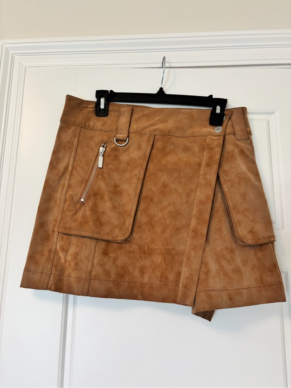 Free People Tan Faux Suede Mini Skirt with Branded Tag
